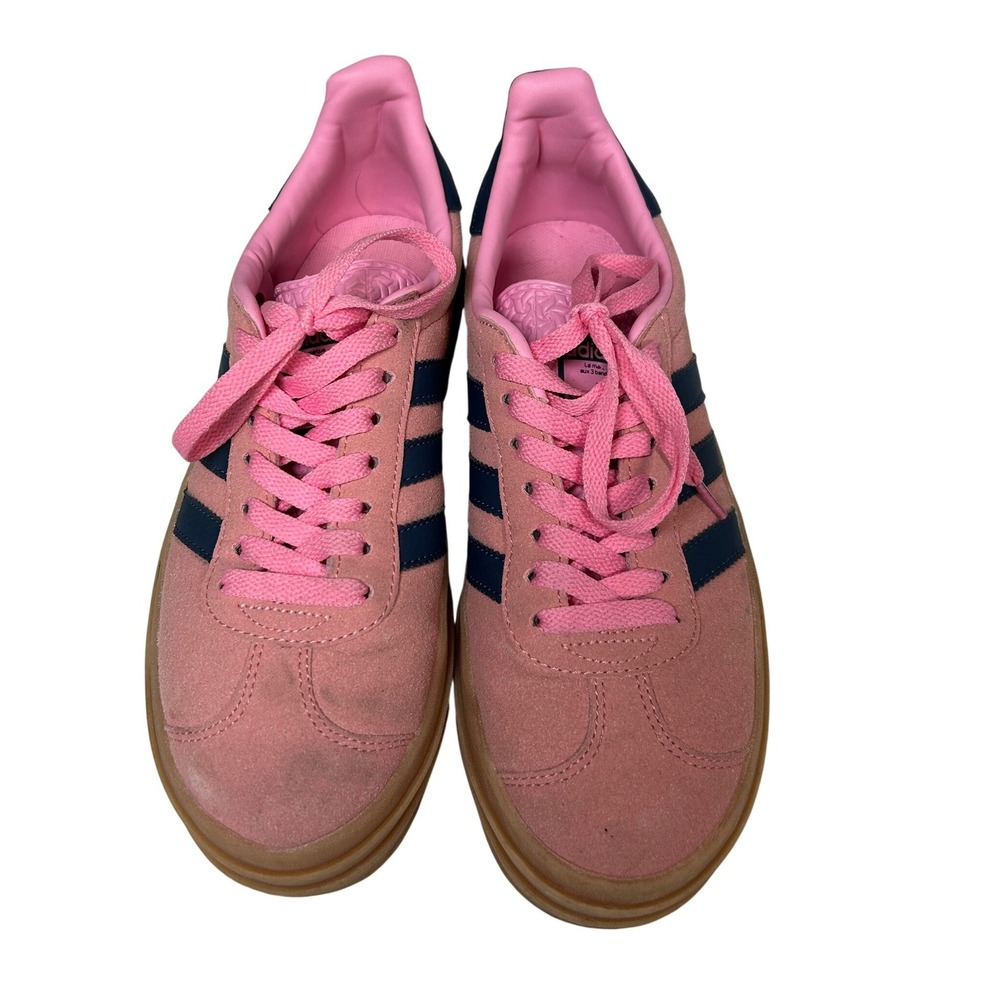 Adidas Gazelle Bold Sneakers Women's 7 Pink Navy Gum Platform Shoes Retro Suede
